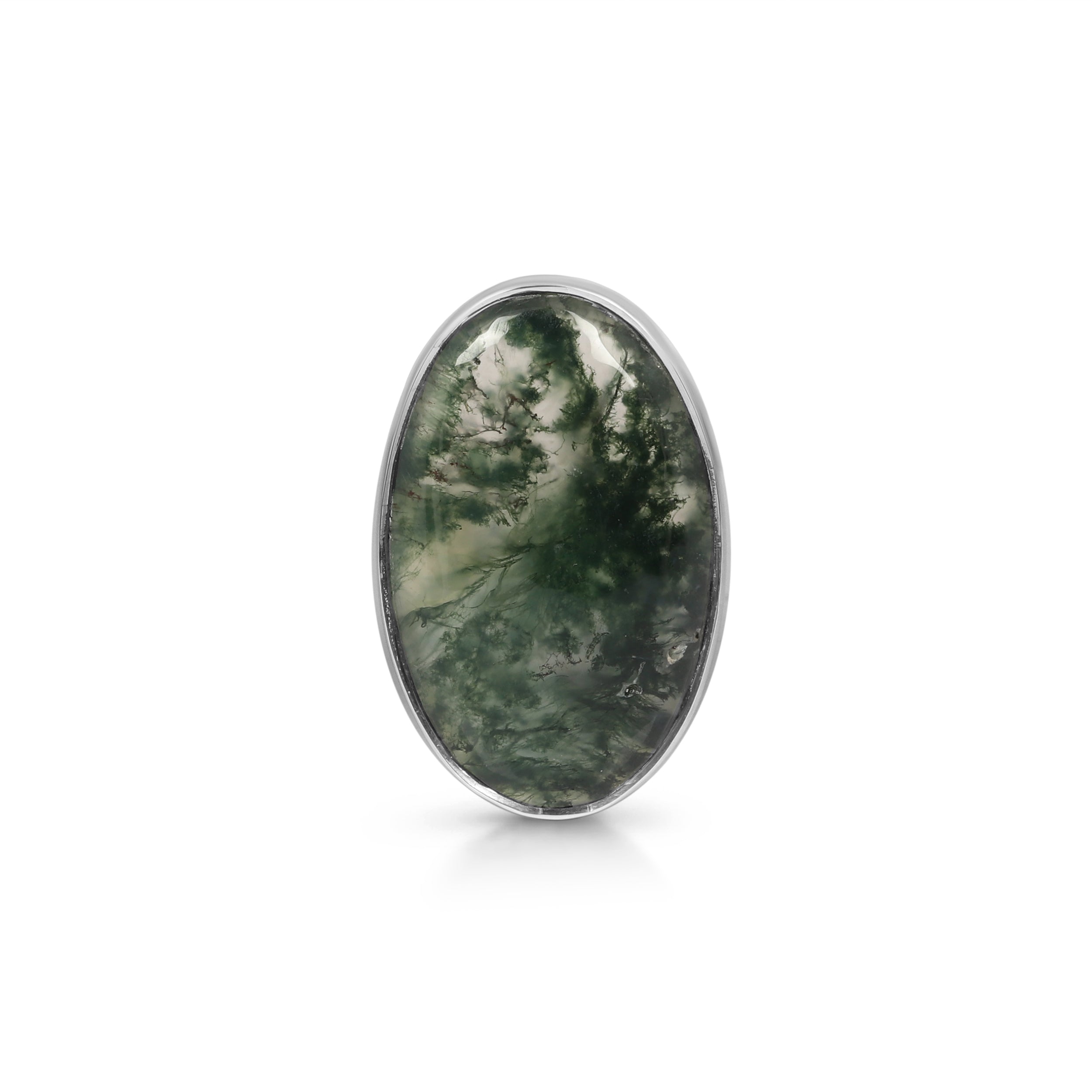 Moss Agate Adjustable Ring-(MOA-R-7.)